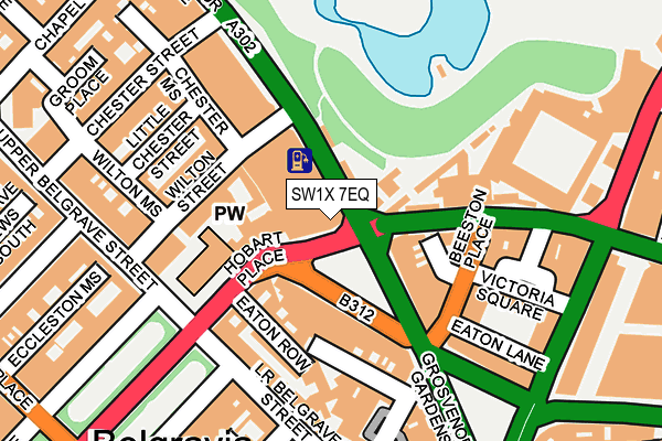 SW1X 7EQ map - OS OpenMap – Local (Ordnance Survey)