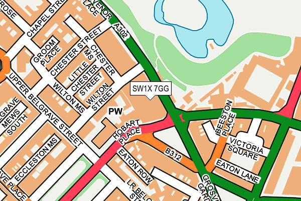 SW1X 7GG map - OS OpenMap – Local (Ordnance Survey)