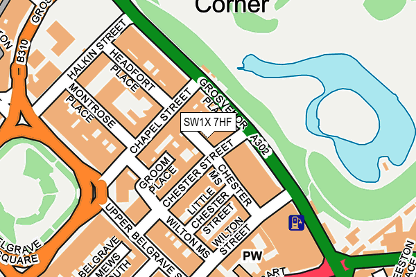 SW1X 7HF map - OS OpenMap – Local (Ordnance Survey)