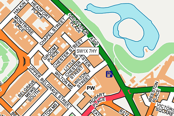 SW1X 7HY map - OS OpenMap – Local (Ordnance Survey)