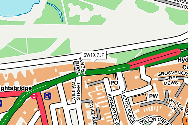 SW1X 7JP map - OS OpenMap – Local (Ordnance Survey)