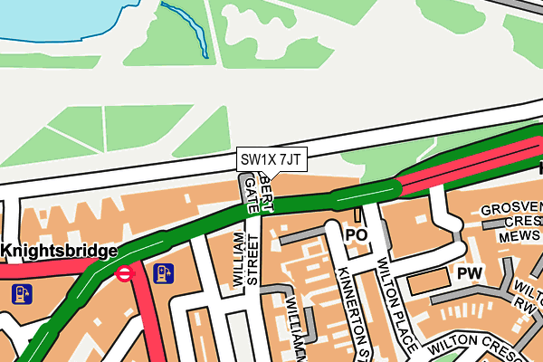 SW1X 7JT map - OS OpenMap – Local (Ordnance Survey)