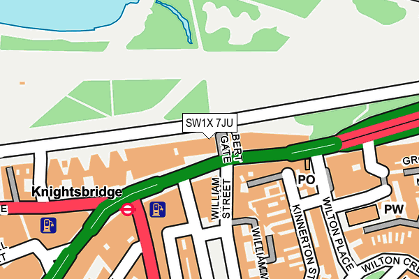 SW1X 7JU map - OS OpenMap – Local (Ordnance Survey)