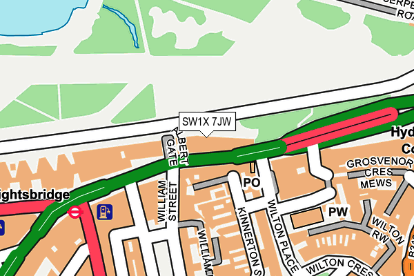 SW1X 7JW map - OS OpenMap – Local (Ordnance Survey)