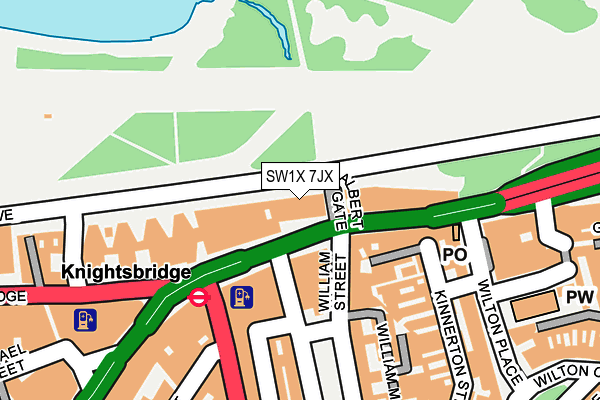 SW1X 7JX map - OS OpenMap – Local (Ordnance Survey)