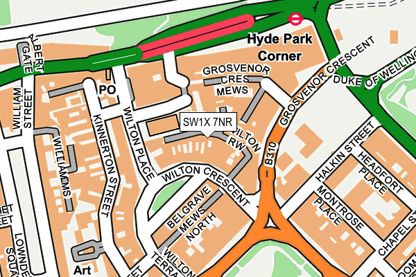 SW1X 7NR map - OS OpenMap – Local (Ordnance Survey)