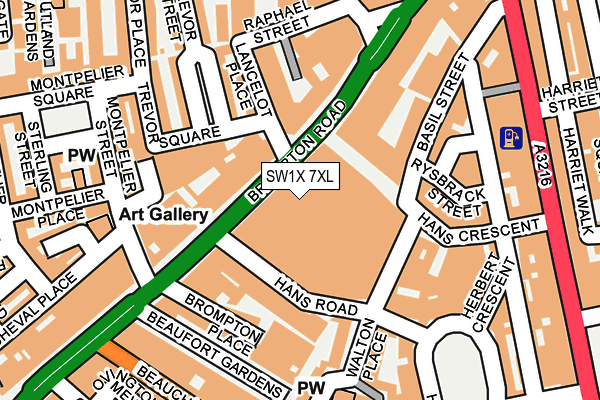 SW1X 7XL map - OS OpenMap – Local (Ordnance Survey)