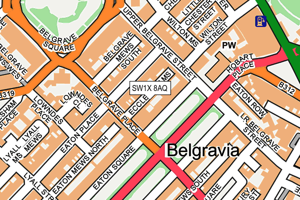 SW1X 8AQ map - OS OpenMap – Local (Ordnance Survey)