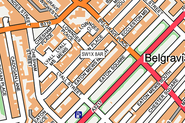 SW1X 8AR map - OS OpenMap – Local (Ordnance Survey)