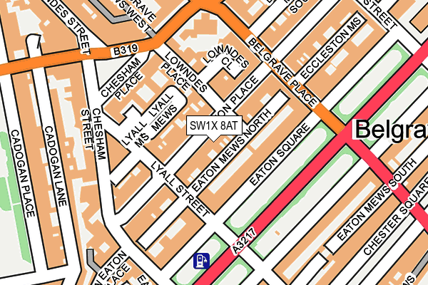 SW1X 8AT map - OS OpenMap – Local (Ordnance Survey)