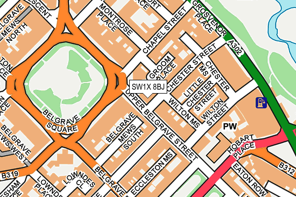 SW1X 8BJ map - OS OpenMap – Local (Ordnance Survey)
