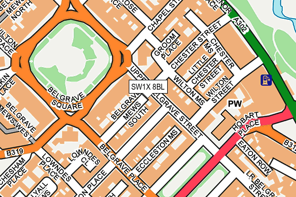 SW1X 8BL map - OS OpenMap – Local (Ordnance Survey)