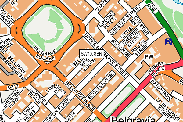 SW1X 8BN map - OS OpenMap – Local (Ordnance Survey)