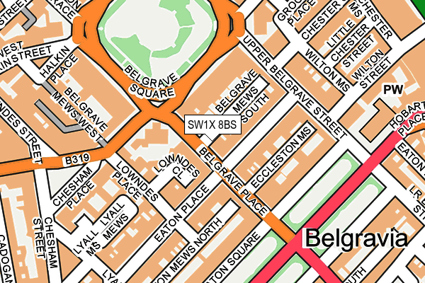 SW1X 8BS map - OS OpenMap – Local (Ordnance Survey)