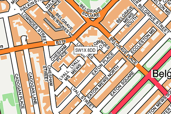 SW1X 8DD map - OS OpenMap – Local (Ordnance Survey)