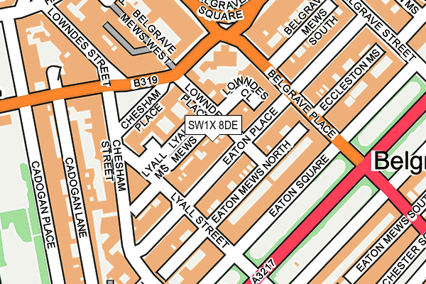 SW1X 8DE map - OS OpenMap – Local (Ordnance Survey)