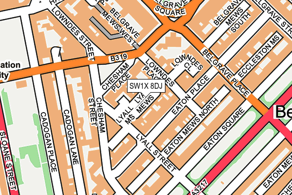 SW1X 8DJ map - OS OpenMap – Local (Ordnance Survey)