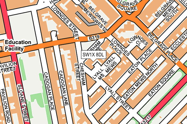 SW1X 8DL map - OS OpenMap – Local (Ordnance Survey)