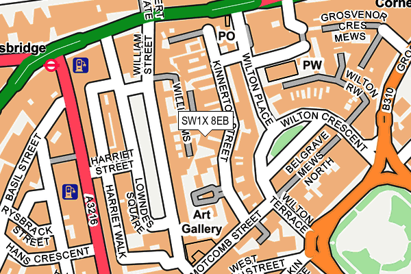 SW1X 8EB map - OS OpenMap – Local (Ordnance Survey)