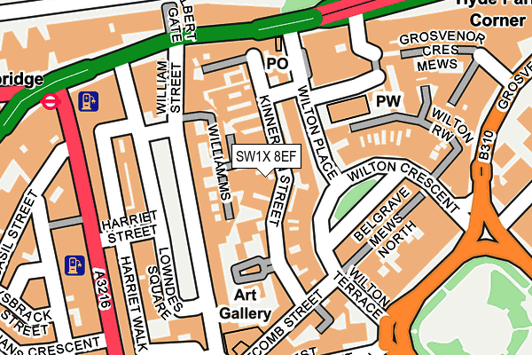 SW1X 8EF map - OS OpenMap – Local (Ordnance Survey)
