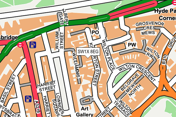 SW1X 8EG map - OS OpenMap – Local (Ordnance Survey)