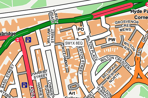 SW1X 8EQ map - OS OpenMap – Local (Ordnance Survey)