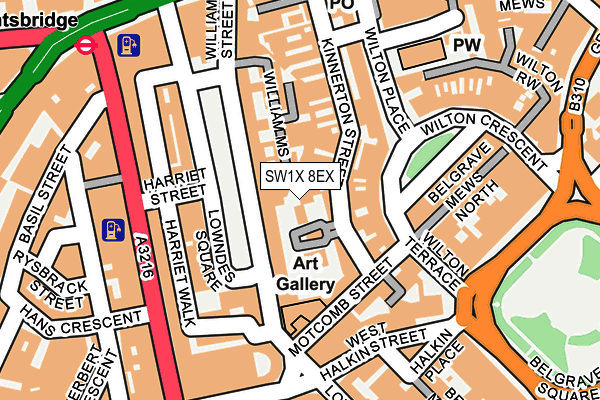 SW1X 8EX map - OS OpenMap – Local (Ordnance Survey)