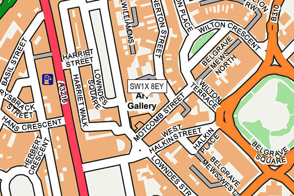 SW1X 8EY map - OS OpenMap – Local (Ordnance Survey)
