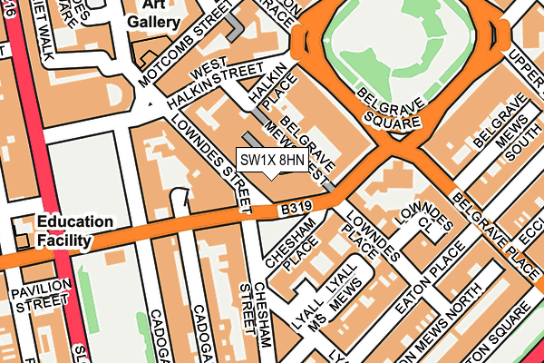 SW1X 8HN map - OS OpenMap – Local (Ordnance Survey)