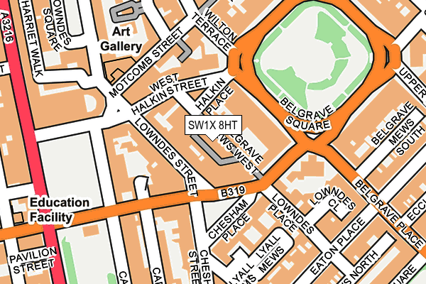 SW1X 8HT map - OS OpenMap – Local (Ordnance Survey)
