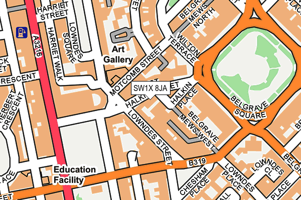 Map of ELIZABETH GAGE LIMITED at local scale
