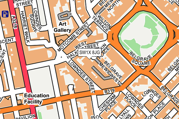 SW1X 8JG map - OS OpenMap – Local (Ordnance Survey)