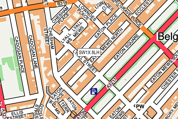 SW1X 8LH map - OS OpenMap – Local (Ordnance Survey)