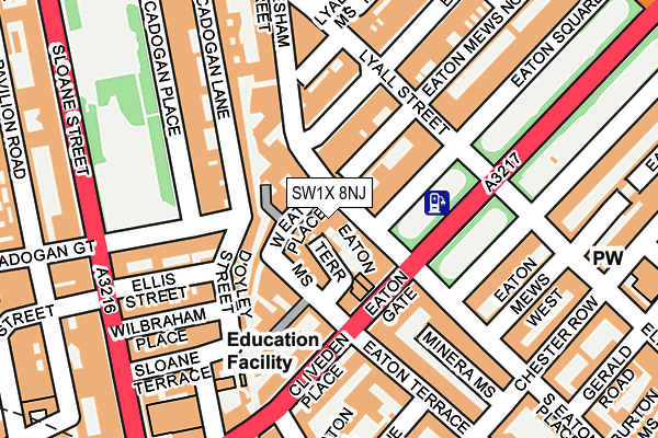 SW1X 8NJ map - OS OpenMap – Local (Ordnance Survey)