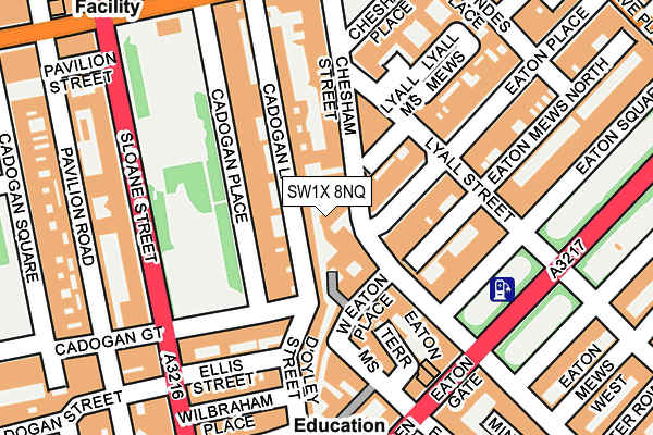 SW1X 8NQ map - OS OpenMap – Local (Ordnance Survey)