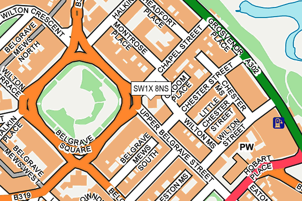 SW1X 8NS map - OS OpenMap – Local (Ordnance Survey)