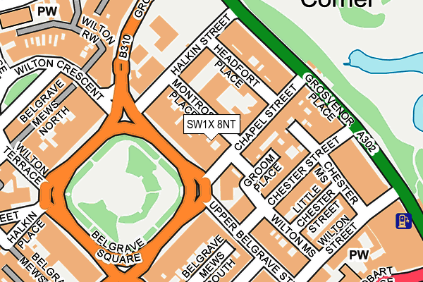 SW1X 8NT map - OS OpenMap – Local (Ordnance Survey)