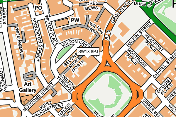 SW1X 8PJ map - OS OpenMap – Local (Ordnance Survey)