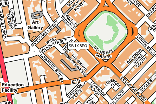 SW1X 8PQ map - OS OpenMap – Local (Ordnance Survey)