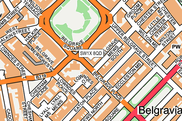 SW1X 8QD map - OS OpenMap – Local (Ordnance Survey)