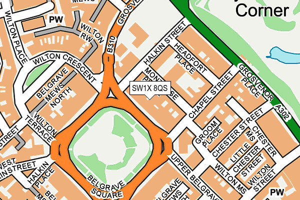 SW1X 8QS map - OS OpenMap – Local (Ordnance Survey)