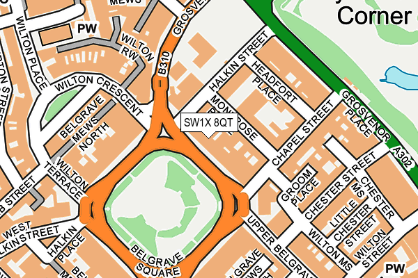 SW1X 8QT map - OS OpenMap – Local (Ordnance Survey)