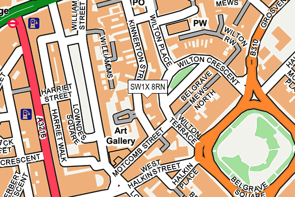 SW1X 8RN map - OS OpenMap – Local (Ordnance Survey)