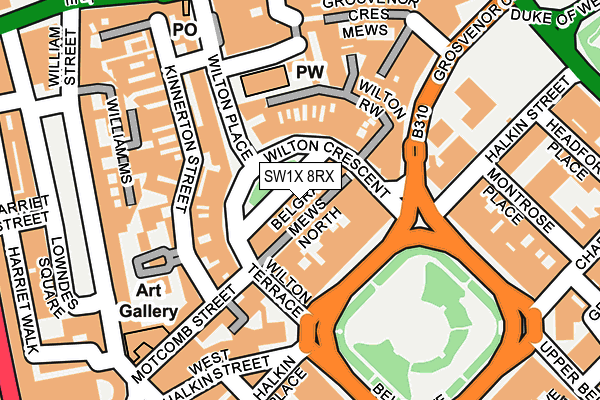 SW1X 8RX map - OS OpenMap – Local (Ordnance Survey)