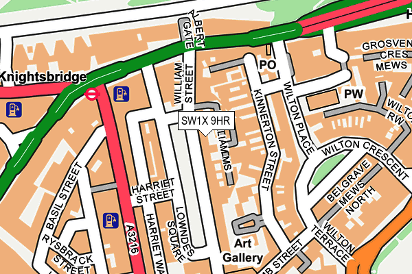 SW1X 9HR map - OS OpenMap – Local (Ordnance Survey)