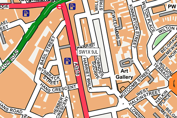 SW1X 9JL map - OS OpenMap – Local (Ordnance Survey)
