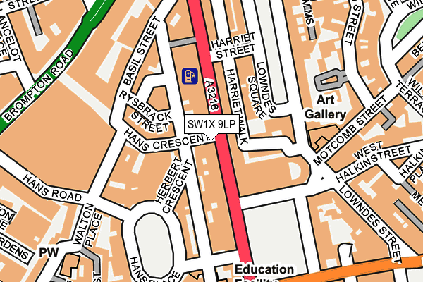 SW1X 9LP map - OS OpenMap – Local (Ordnance Survey)