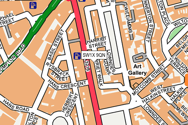 SW1X 9QN map - OS OpenMap – Local (Ordnance Survey)
