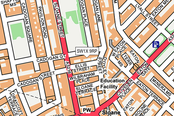 SW1X 9RP map - OS OpenMap – Local (Ordnance Survey)