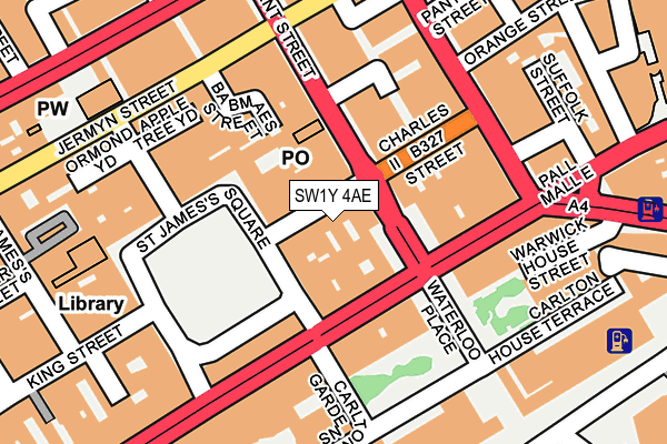 SW1Y 4AE map - OS OpenMap – Local (Ordnance Survey)